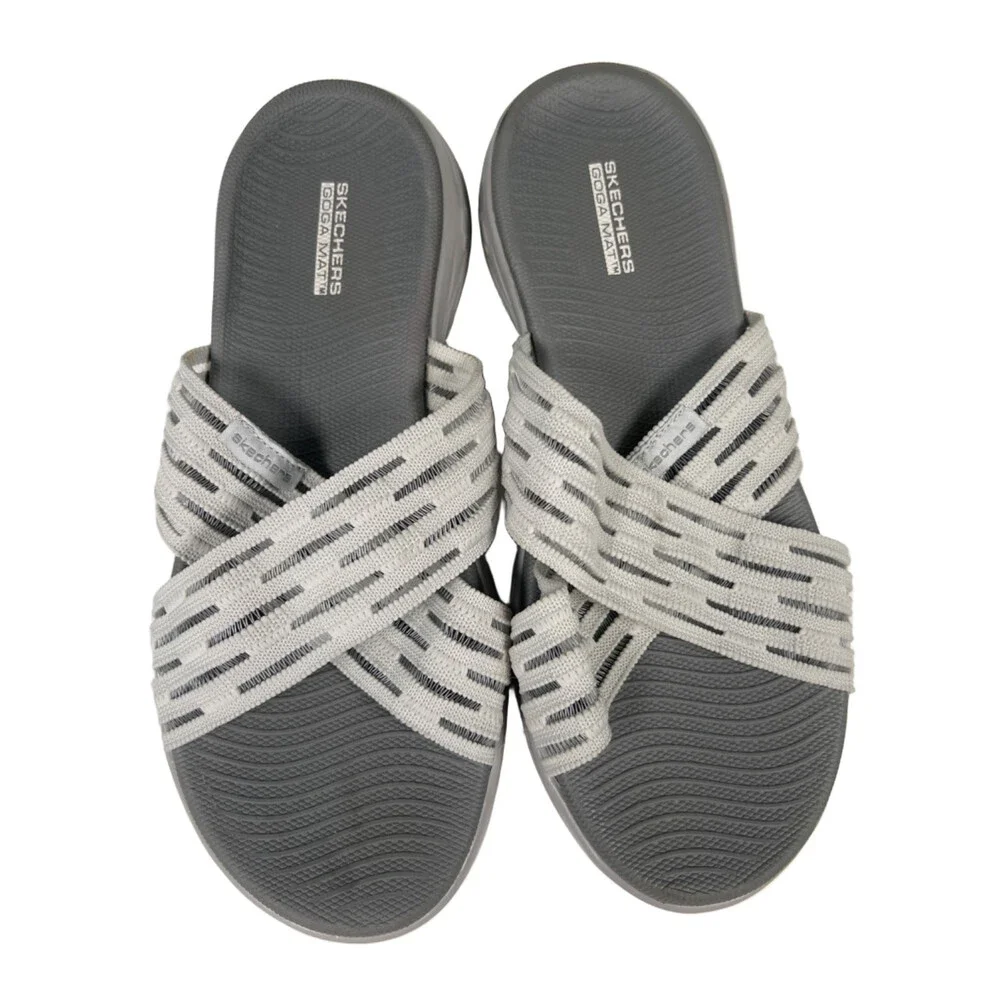 Skechers Women's Gray On The Go 600 Sunrise Slide Sandals - 7
